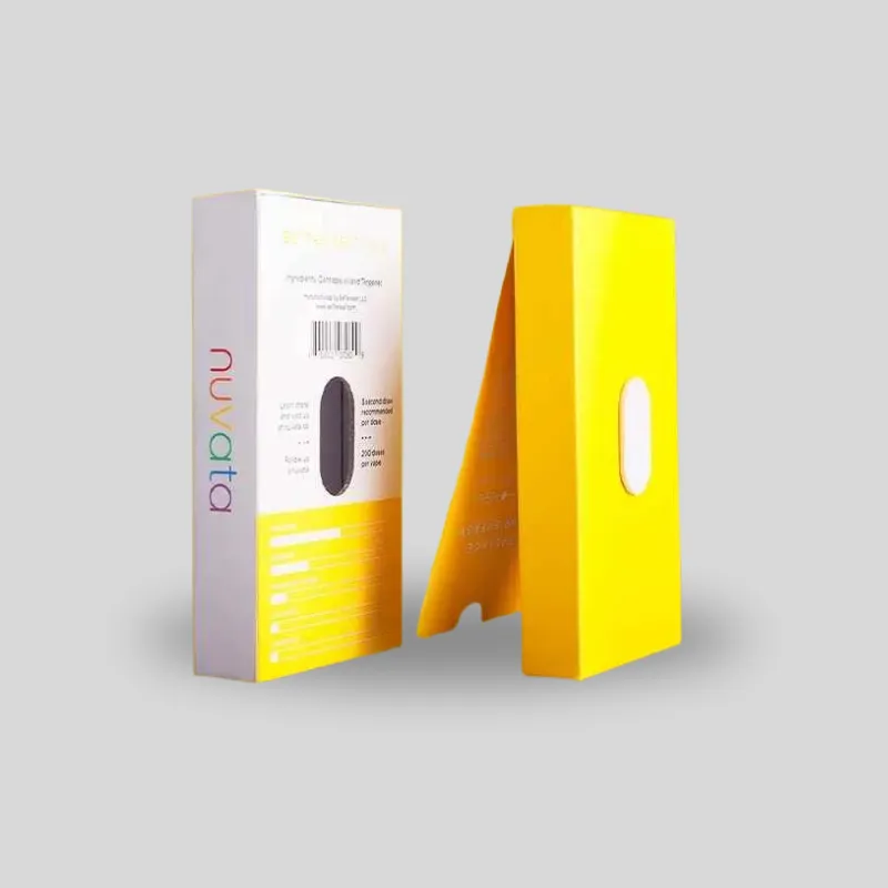 Child-resistant slider box with dual release push-buttons and interior custom molded tray