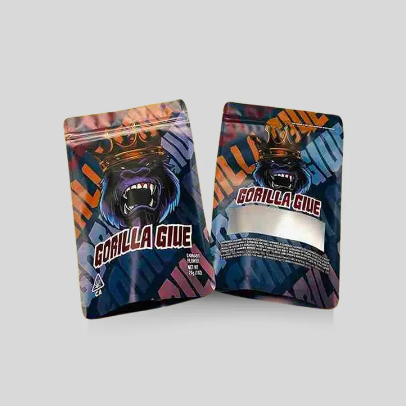 Smell-proof child-resistant mylar zipper bags with opaque tamper-evident seal header