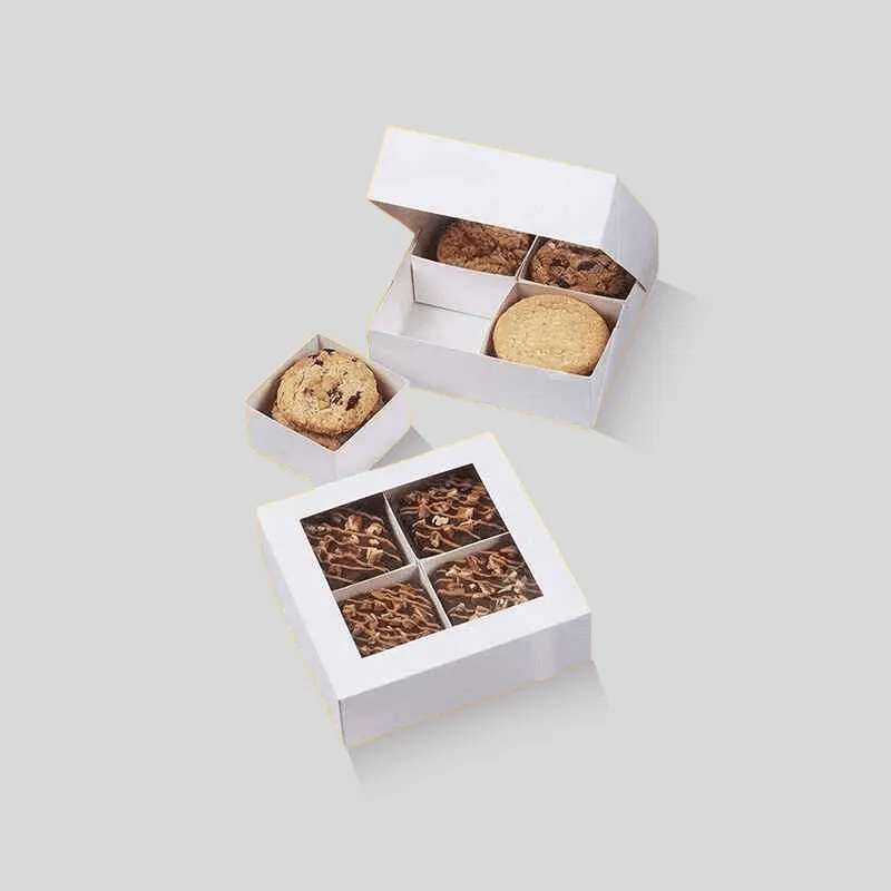 Cookie bakery box with fitted dividers for separated treats