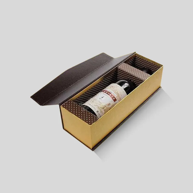 Custom champagne rigid boxes with precision-cut custom inserts for luxury gift presentation