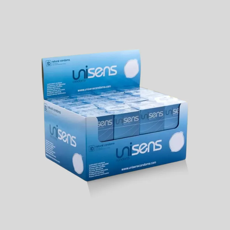 Discrete custom condom boxes with precision slim profile and protective foil pouch containment