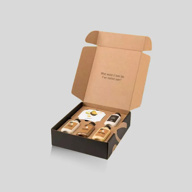 Custom corrugated box with inserts separating and cushioning products for shipping