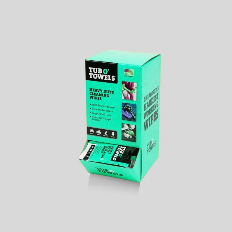 Logo printed dispenser boxes for branded point of sale product display