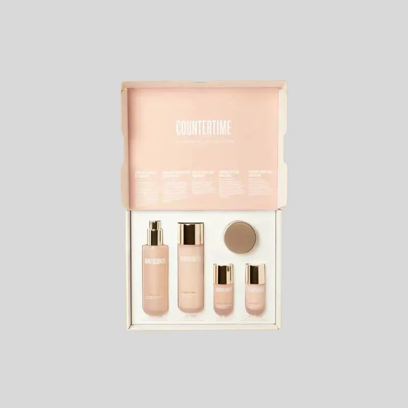 Custom design personal care boxes with clean retail typography and soft-touch finish