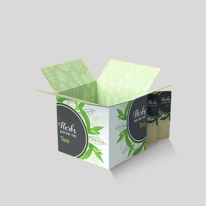 Custom printed shipping box sized with clearance for void fill and protective packaging