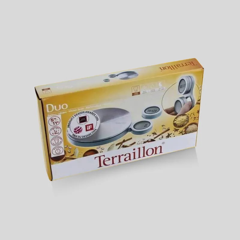 Digitally printed custom appliance packaging showing detailed color artwork