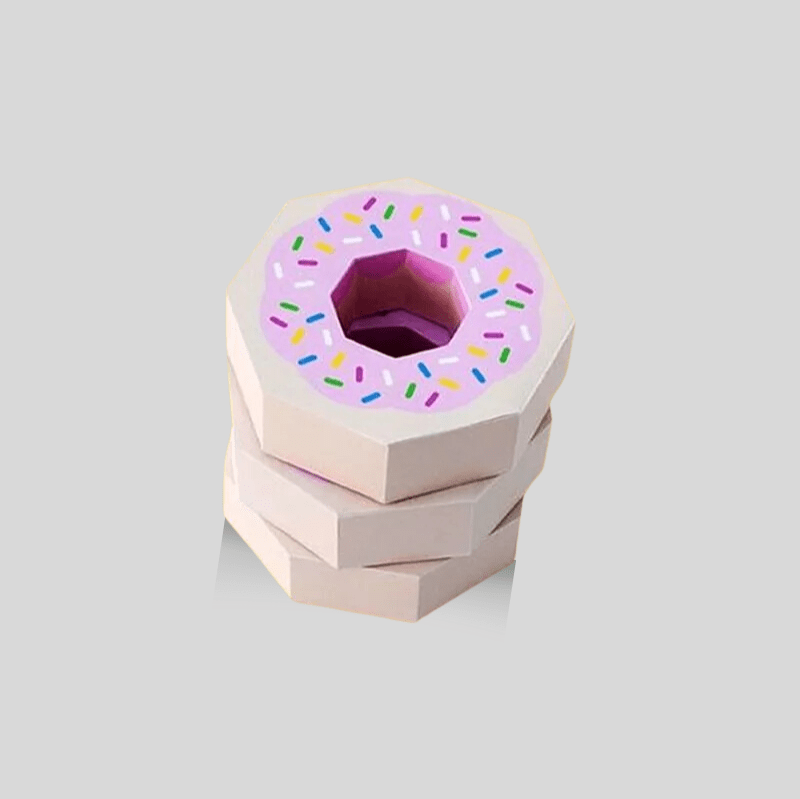 Brisk printed donut box showing branded bakery packaging