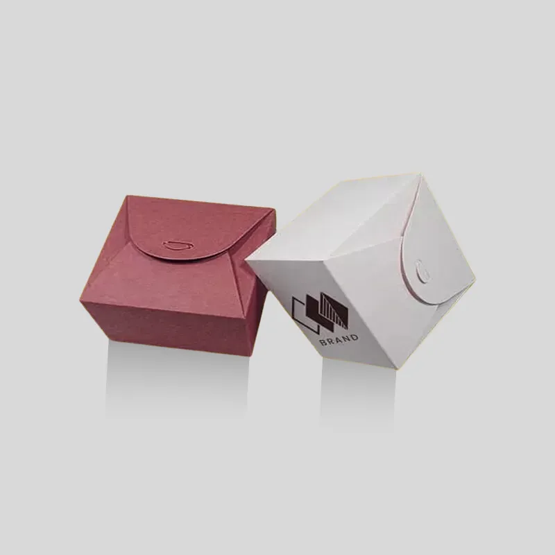 Folded custom takeout box with secure tab lock closure and flat-pack shipping efficiency