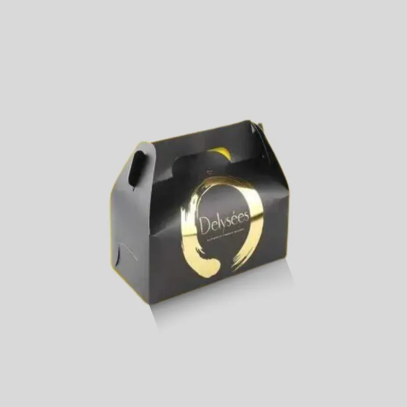 Gold foil stamped packaging lid on custom boxes