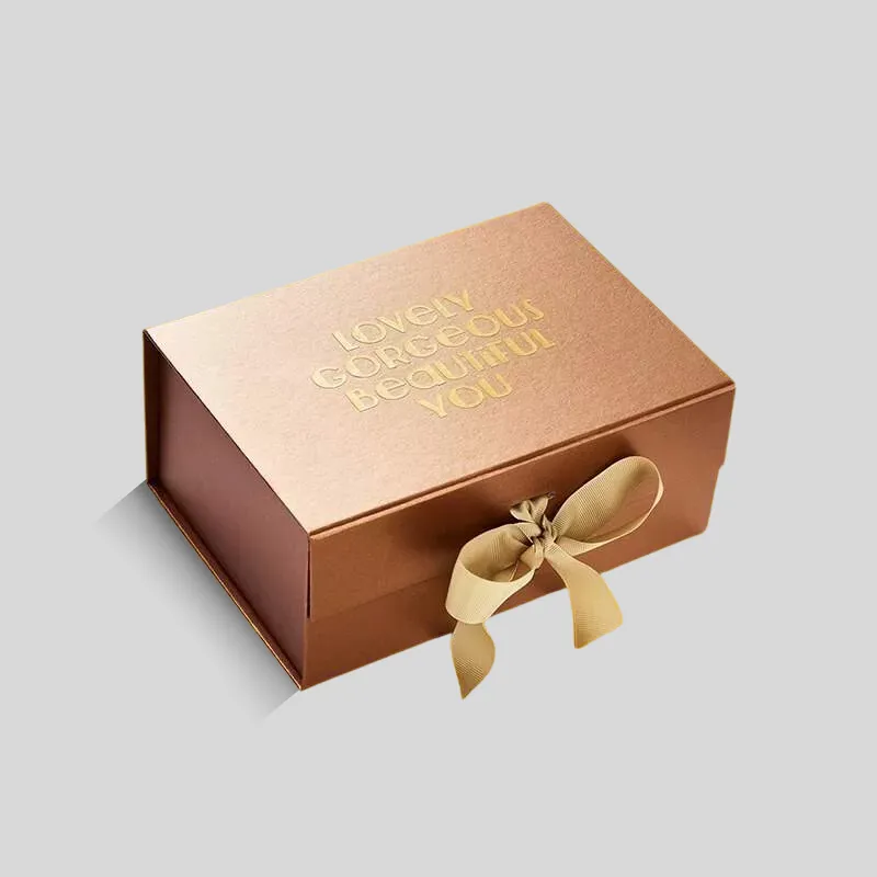 Custom chocolate box with gold foil packaging accents