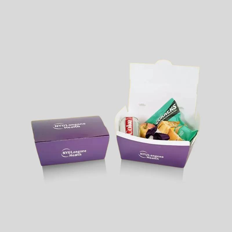 Grease repellent custom takeout food container with poly-coated interior lining for saucy dishes