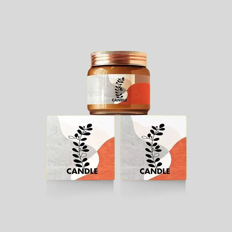 Custom jar candle box with printed branding sized to a glass vessel