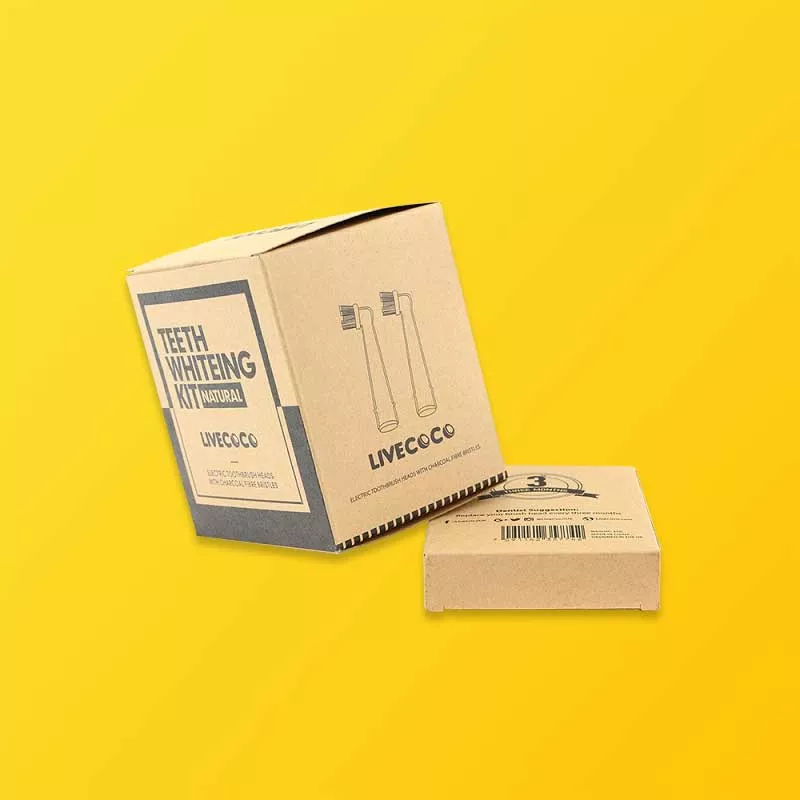 Custom kraft bio-degradable boxes showing uncoated natural finish