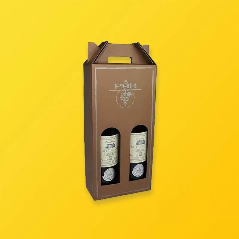 Eco-friendly custom kraft beverage carrier boxes made from recyclable natural paperboard