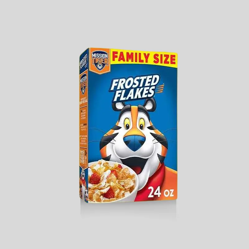 Custom offset printed cereal box with multicolor retail graphics