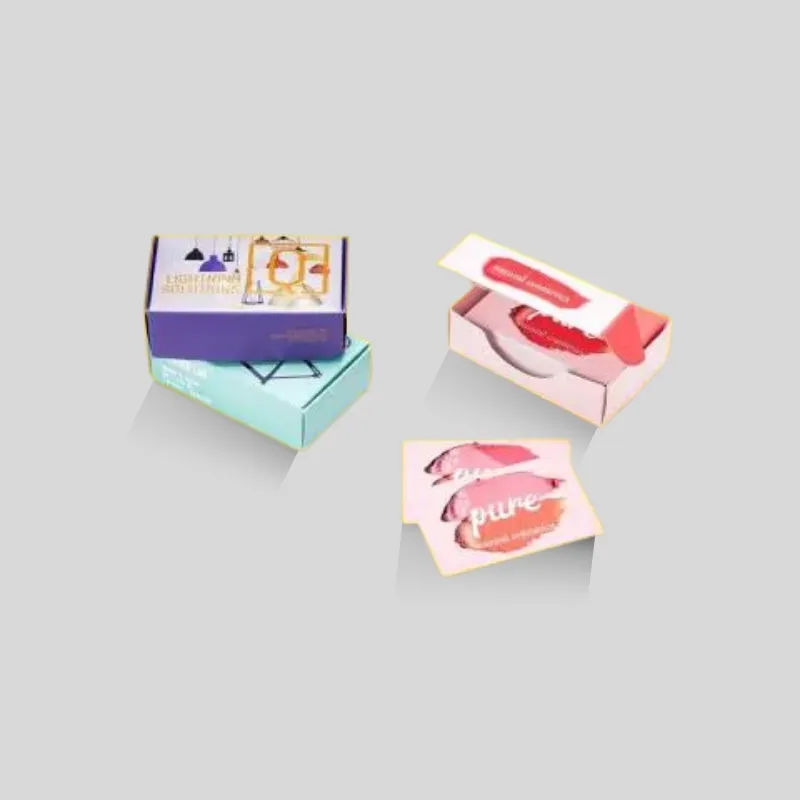 Custom printed business card boxes with high-definition CMYK brand graphics and protective coating