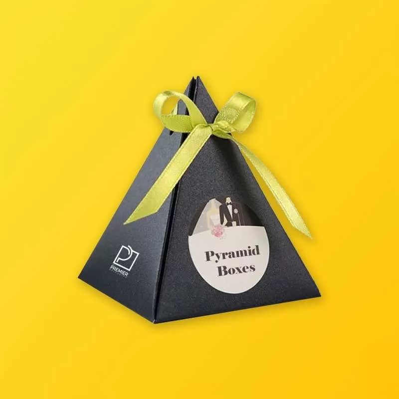 Custom geometric pyramid gift boxes for promotional events favors and confectionery