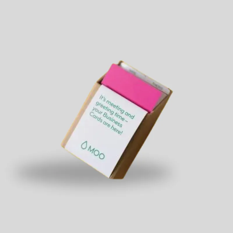 Custom rigid business card setup box with precision shoulder neck tray and thumb notches