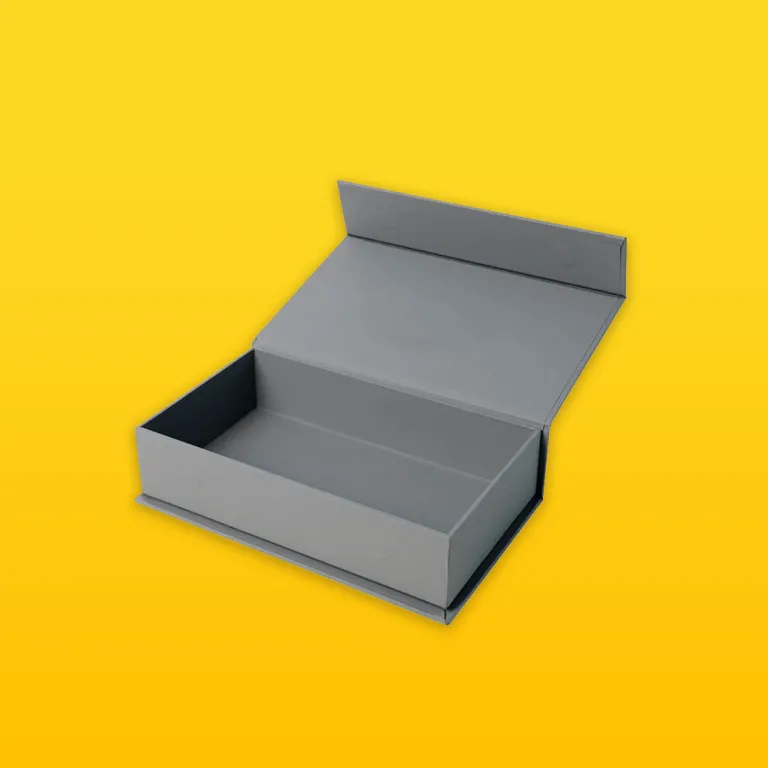 Collapsible magnetic closure box design for flat pack shipping and storage