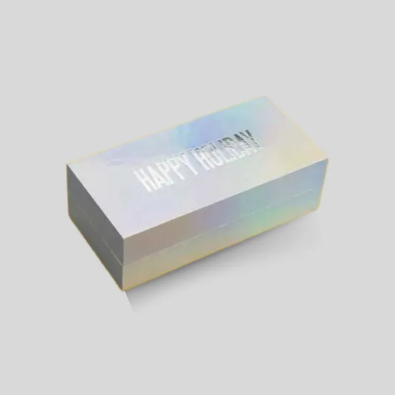 Custom silver foil boxes with reflective metallic packaging accents
