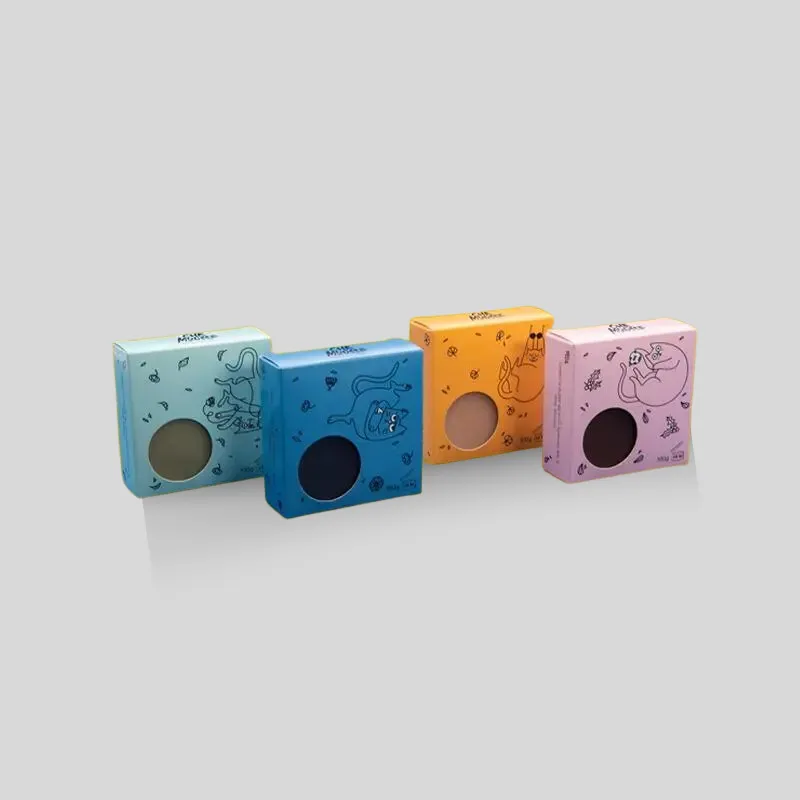 Custom soap box with a shaped window cut-out exposing the bar texture and colour