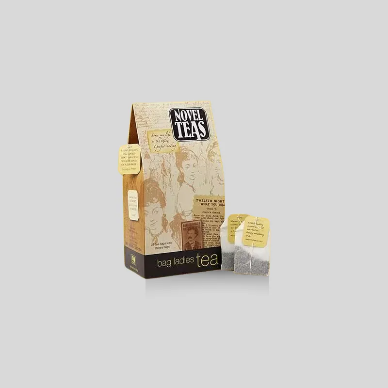Custom tea carton shown with branded panels and retail structure