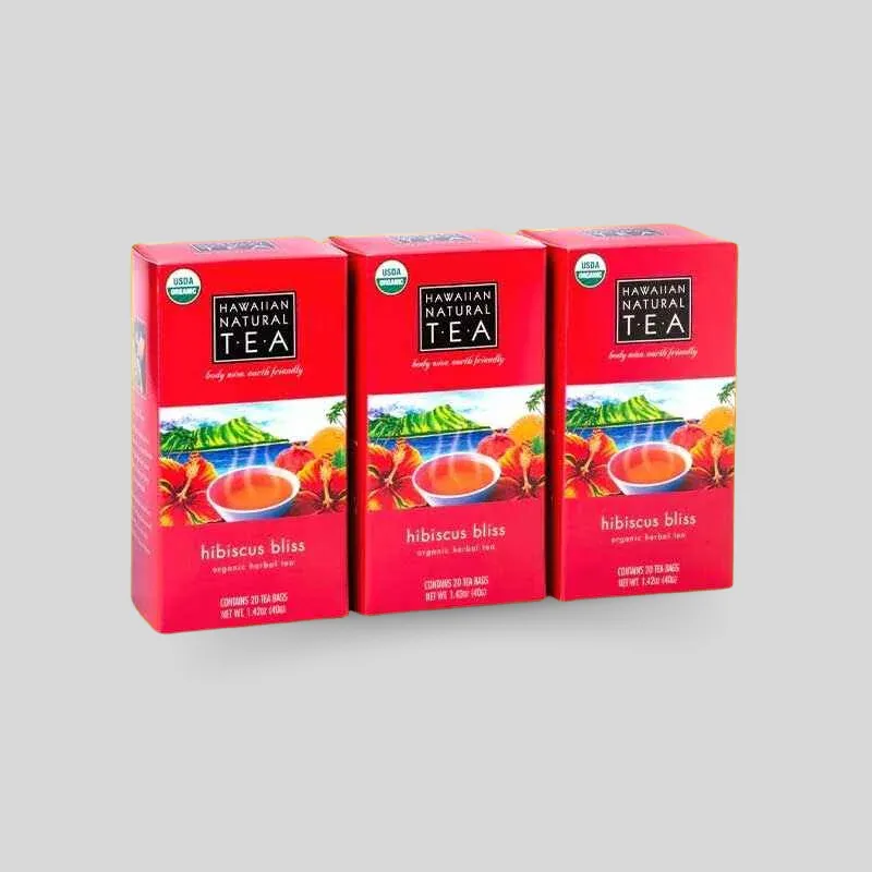 Custom tea box packaging example for structural sample evaluation