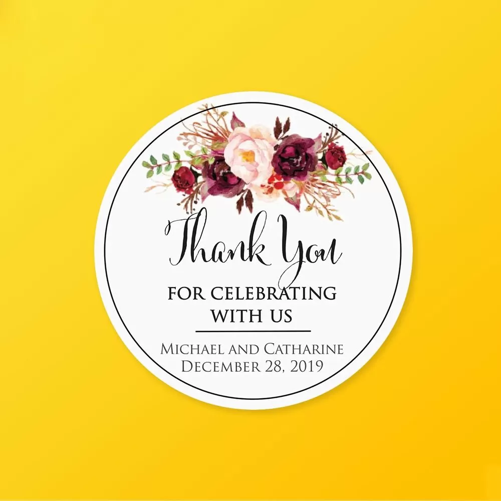 Custom thank you stickers for e-commerce mailer boxes tissue wrap and unboxing presentation