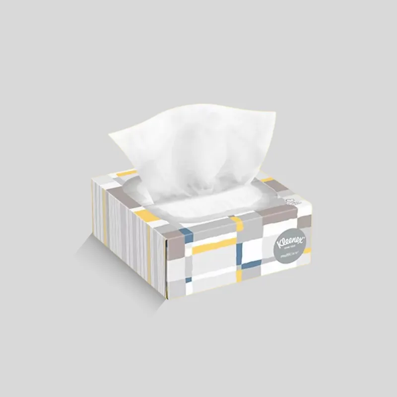 Custom printed tissue boxes with precision die-cut dispensing aperture for hygiene and facial care brands