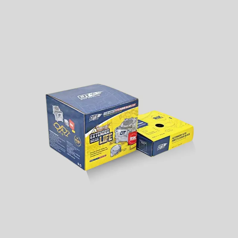 Custom unique shaped auto parts boxes engineered for specialty replacement components and maintenance kits