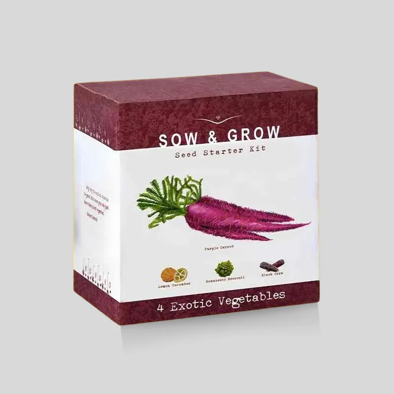 Brisk seed box example for planning packets and secondary carton protection