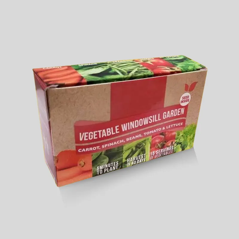 Printed seed packaging example for variety identification and information hierarchy