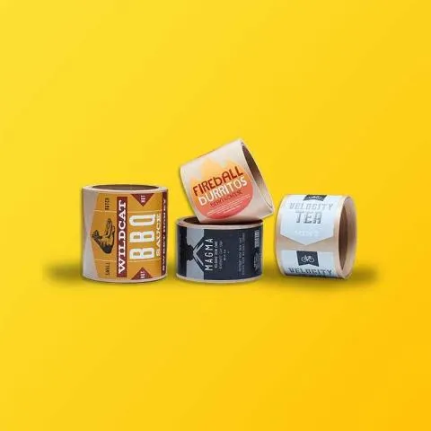 Eco-friendly kraft and semi-gloss paper labels for dry retail packaging boxes