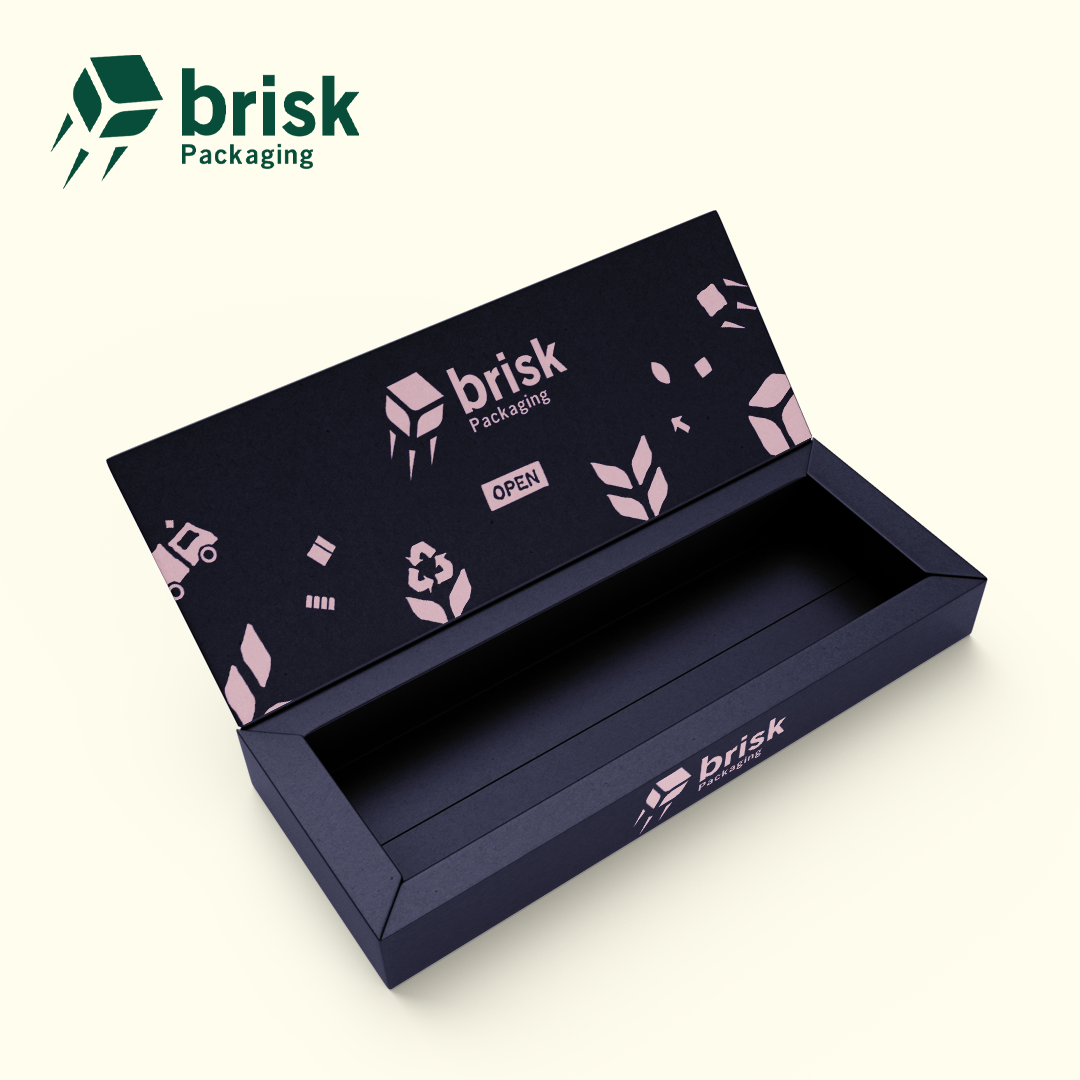 Custom rigid box with fabric wrap and ribbon closure