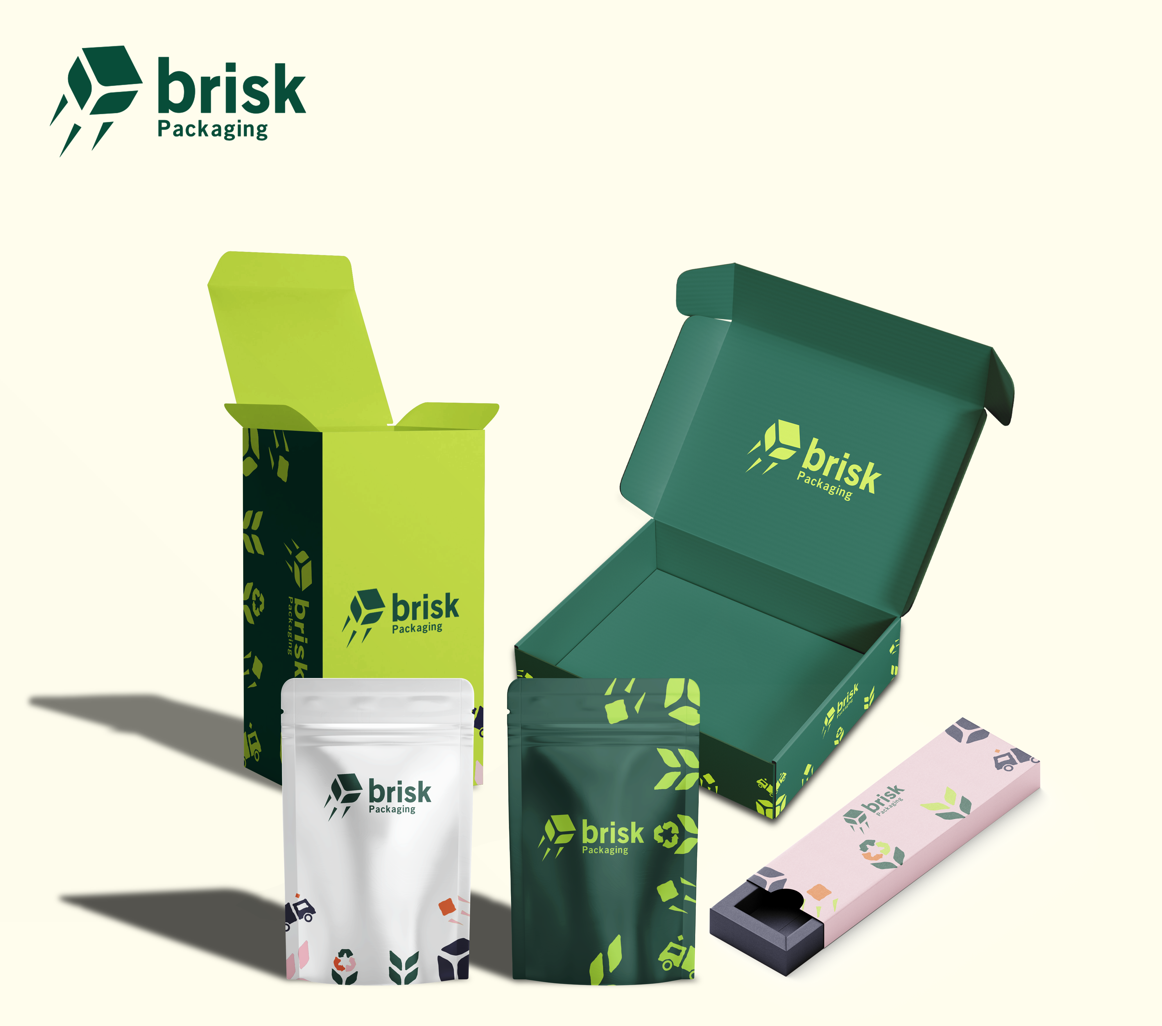 Printed tuck carton showing a flat-folding retail box format